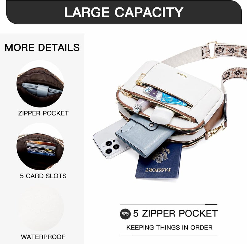 Telena Small Crossbody Bags For Women Vegan Leather Crossbody Purse With Adjustable Wide Strap For Daily Life - Image 4